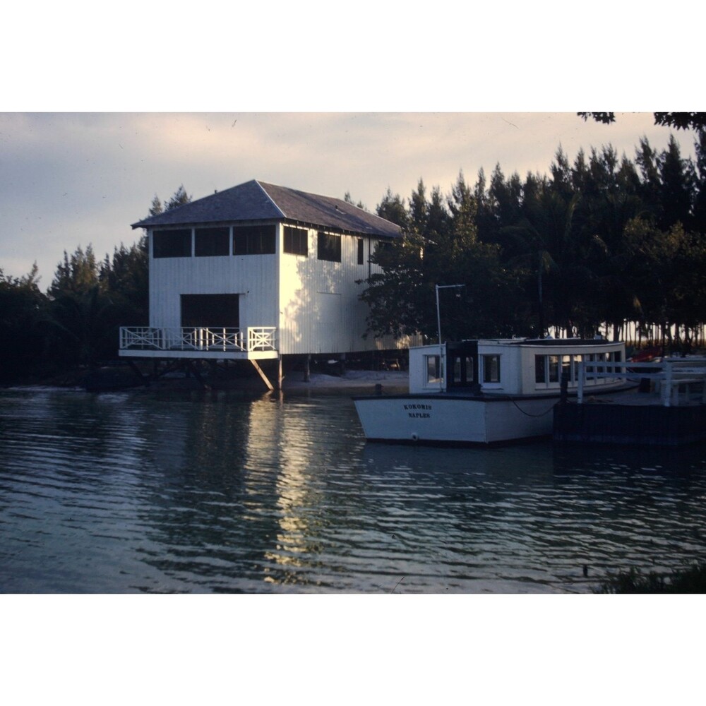Kodak Slide 1950s Red Border Kodachrome Waterfront Property In Naples FLorida
